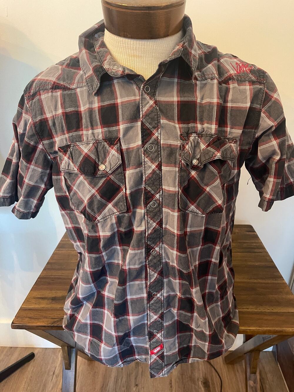 Vans Plaid Multicolor Men's Snap Up Shirt Size Large